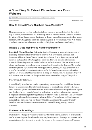 A Smart Way To Extract Phone Numbers From Websites