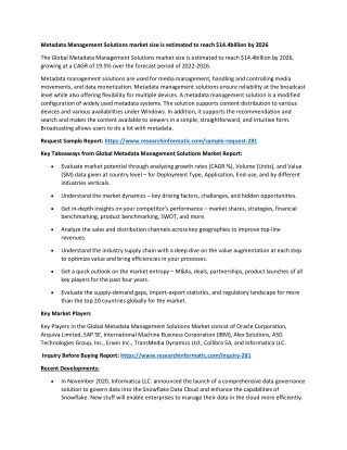 Metadata Management Solutions market size is estimated to reach $14.4billion by