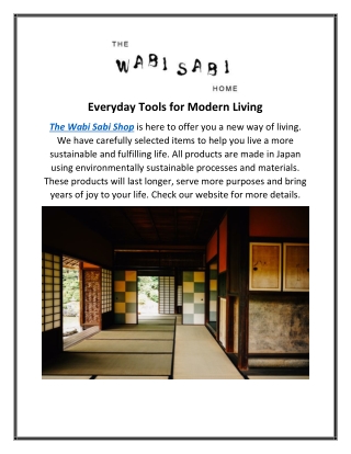 Everyday Tools for Modern Living