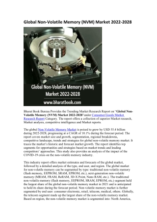 Global Non-Volatile Memory (NVM) Market 2022-2028