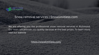 Snow removal services  Snowlimitless.com