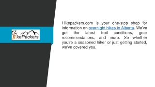 Overnight Hikes in Alberta  Hikepackers.com