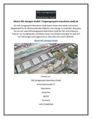 Münst XXL Garagen GmbH  Xxlgaragenpark-mannheim-stadt.de