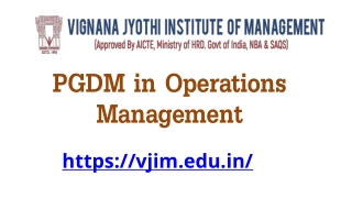 PGDM in Operations Management - Vjim.edu.in