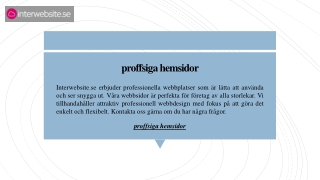 proffsiga hemsidor | Interwebsite.se