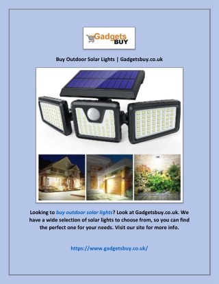Buy Outdoor Solar Lights | Gadgetsbuy.co.uk
