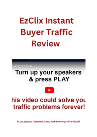 EzClix Instant Buyer Traffic Review