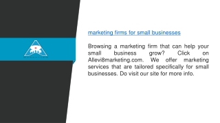 Marketing Firms For Small Businesses  Allevi8marketing.com