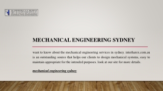 Mechanical Engineering Sydney | Interharex.com.au