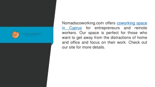 Coworking Space In Cyprus  Nomadscoworking.com