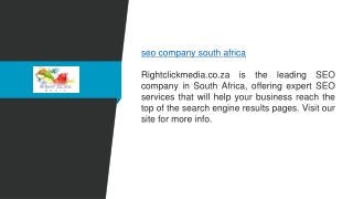 Seo Company South Africa  Rightclickmedia.co.za