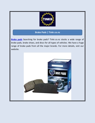 Brake Pads | Tinkr.co.nz