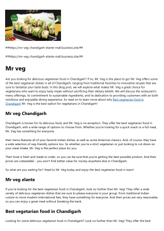 Best vegetarian food in Chandigarh
