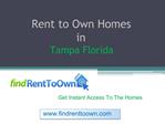 Rent to Own Homes in Tampa Florida