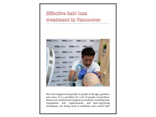 Effective hair loss treatment in Vancouver
