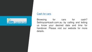 Cash for Cars  Sellmycar4cash.com.au