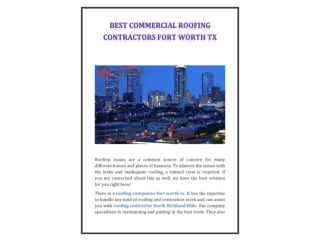 Best commercial roofing contractors fort worth tx