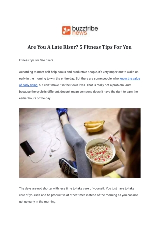 Are You A Late Riser
