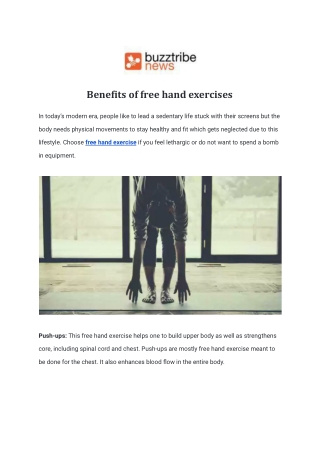 Benefits of free hand exercises
