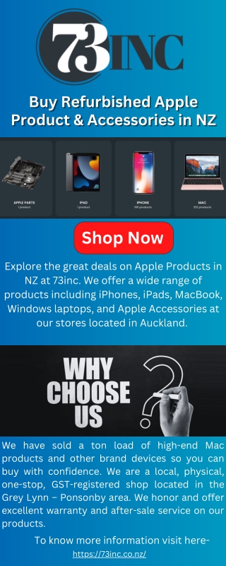 Buy Refurbished Apple Products in NZ at 73inc