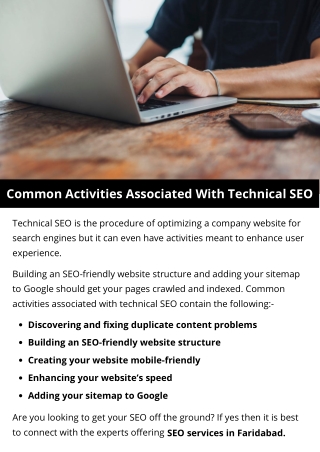 Common Activities Associated With Technical SEO