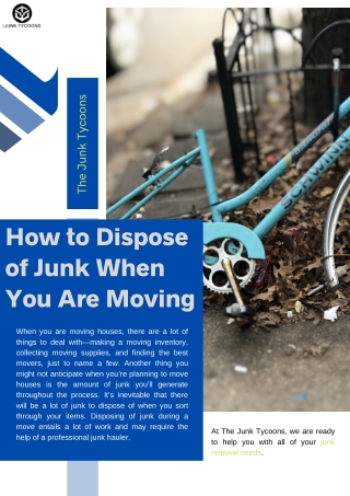 How to Dispose of Junk When You Are Moving