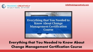 Everything that You Needed to Know About Change Management Certification Course