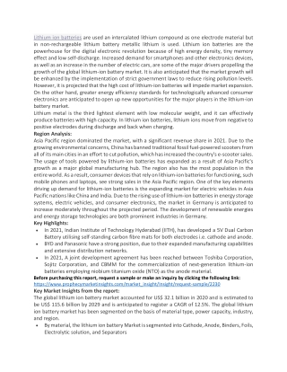 Lithium ion batteries market