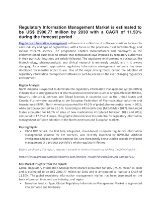 Regulatory Information Management Market