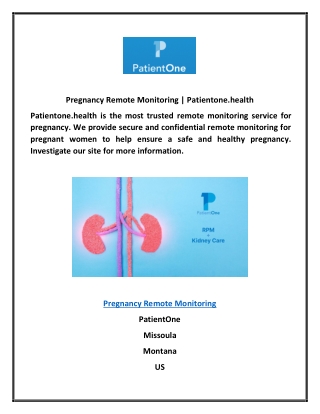 Pregnancy Remote Monitoring | Patientone.health