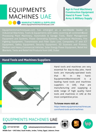 Hand Tools and Machines Suppliers