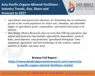 Asia-Pacific Organo-Mineral Fertilizers- Agricultural & Animal feed