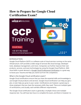 How to Prepare for Google Cloud Certification Exam?