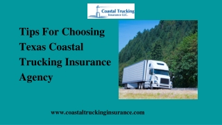 Tips For Choosing Texas Coastal Trucking Insurance Agency