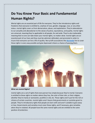 Do You Know Your Basic and Fundamental Human Rights?