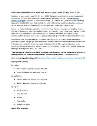 Carbon Nanotubes Market