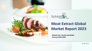 Meat Extract Market 2023-2032: Outlook, Growth, And Demand