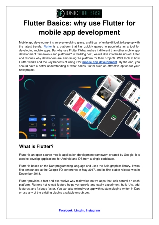 Flutter Basics_ why use Flutter for mobile app development