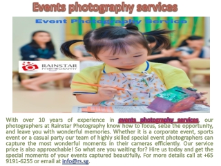 Events photography services