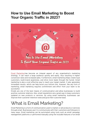 How to Use Email Marketing to Boost Your Organic Traffic in 2023