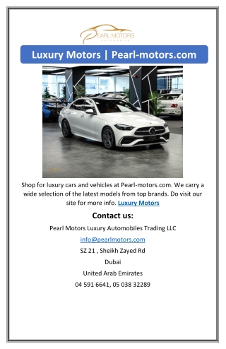 Luxury Motors | Pearl-motors.com