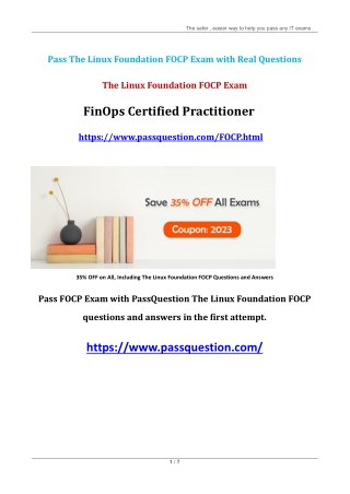 FinOps Certified Practitioner FOCP Real Questions