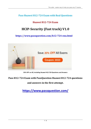 H12-724 HCIP-Security (Fast track) V1.0 Exam Questions