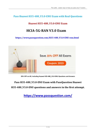 H35-480_V3.0-ENU HCIA-5G-RAN V3.0 Exam Questions