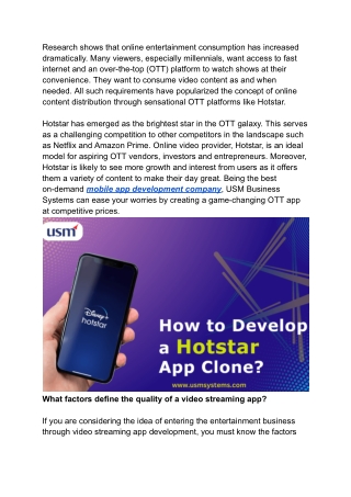 How much would it cost to develop a streaming app like Hotstar