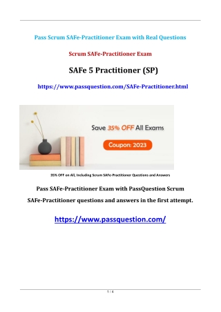 SAFe 5 Practitioner (SP) SAFe-Practitioner Study Guides