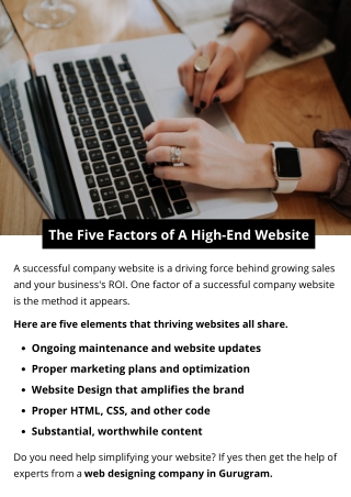 The Five Factors of A High-End Website