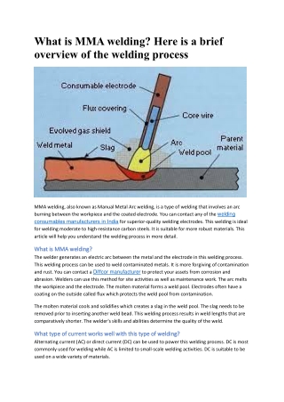 What is MMA welding - Here is a brief overview of the welding process