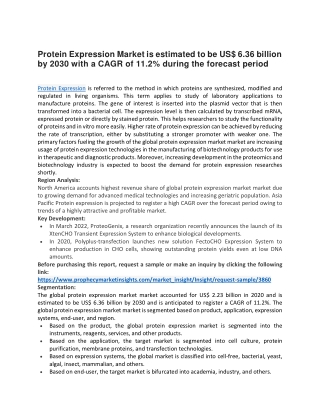 Protein Expression Market