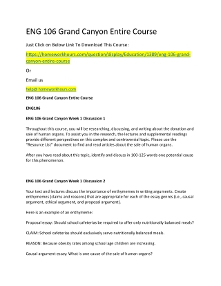ENG 106 Grand Canyon Entire Course